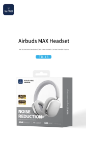 Tai Nghe WIWU Airbuds Max ANC TD-18 Chụp Đầu Đeo Cổ Không Dây Kết Nối Bluetooth Chống Ồn Chủ Động