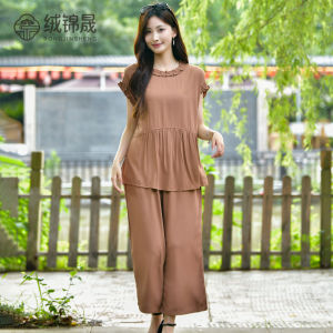 RONGJINSHENG | Loose Cotton Sateen Two-Piece Set