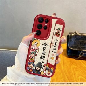 NAZHIMING | Lucky God Wealth and Prosperity Chinese New Year Design Phone Case Soft Silicone With Strap & Stand