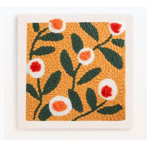 RUOPOTY Flower Punch Needle Kit Handiwork Art Hand Embroidery Kit Flower Punch Needle Tool Interior Diy Gift