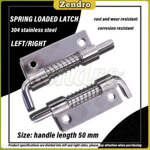 ZEO 304 Stainless Steel Loaded Hinge Spring Bolt Barrel Latch Hardware for Cabinet Door