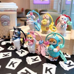 Creative Mofusand Sanrio Style Keychain Hello Kitty My Melody Pom Pom Purin Kuromi Shark Cat Cartoon Backpack Decoration Pendant Girls Gifts