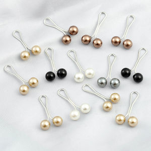 Makery【Ready in Stock】 Jeans Skirt Waist Invisible Clip Detachable Fixed Buckle Headscarf Clamp Sweet Pearl Style 8Pcs/pack