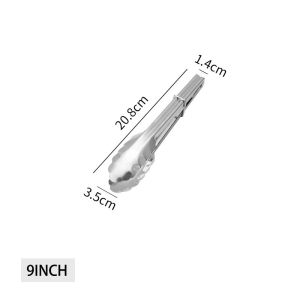 1pcs Stainless Steel Food TongsMini Kitchen Cooking Tongs Locking Clip Salad Serving Tongs with Non-Slip Tips for BBQ Baking