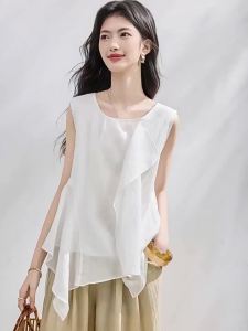 puella | Áo Nữ Hàn Quốc Kiểu Dáng Nhỏ Gọn Voan Xếp Ly Không Tay Đẹp Ngọt Ngào