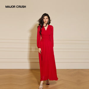 French Style Luxurious Elegant Red Evening Dress