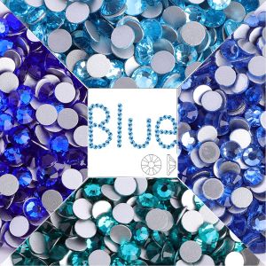 Đá Pha Lê Không Cần Gắn Nóng Blue Series SS3-SS60 Chất Lượng Cao Làm Từ Thủy Tinh Dùng Trang Trí Móng Tay Thủ Công Mỹ Nghệ Quần Áo Kim Cương.