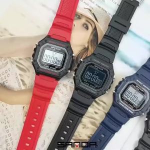 SANDA 2156 Fashion Mens Military Sports Watch Water Resistant Large Dial LED Digital Wristwatch with Stopwatch for Men