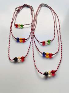 Kalung tridatu tiga bola batu tibet om mani padme