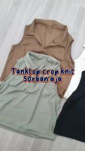Oppa Style Shop 120 Korean Tanktop Knit Crop Top Rajut Tanktop Kerah Tanktop Korea
