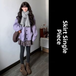 Homecore | Casual Purple Loose-knit Cardigan for Spring and Autumn