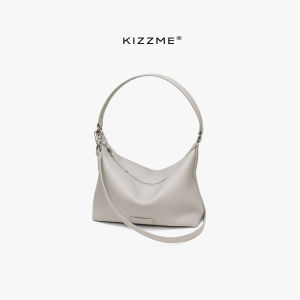 KIZZME2025 New Layer Cowhide Hobo Bag Genuine Soft Leather Womens Crossbody Underarm Handbag Urban Simple Style Medium Size