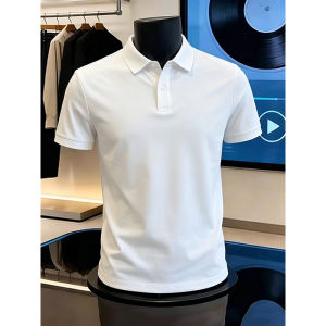 Dark Blue Stylish Mens Polo Shirt Short Sleeve