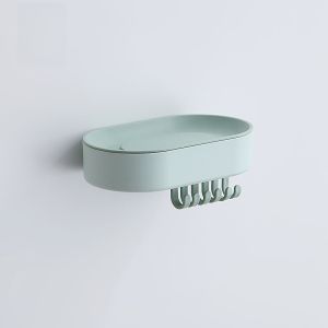 Bathroom Soap Holder Grid Multi-Functional Wall-Mounted Storage Shelf No-Punching Required Creative Design for Household Use