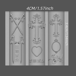 other | 3D Silicone Nail Art Mold Sword Moon Butterfly Cross Carving Mold Essential Tool for Nail Artists