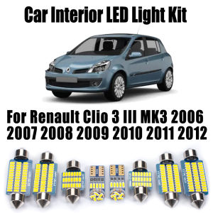 13Pc Canbus Car LED Interior Map Dome Door Light For Renault Clio 3 III MK3 2006 2007 2008 2009 2010 2011 2012 Reading Bulb Set