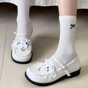 Giày Đồng Phục Thêu Động Vật Akari Original Dễ Thương Viền Ren Gót Thấp Giày Cao Gót Cho Tiệc Sinh Nhật