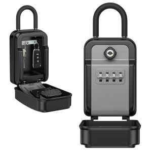 Brifit Large Capacity Key Lock Box with Hook Key Safe 4 Digit Combination and Spare Key Sturdy Key Storage Box Suitable for Home Office Garage School Factory Hotel