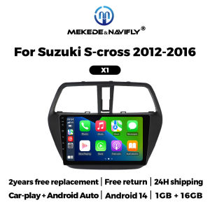 Android 14 Car Radio Stereo for Suzuki SX4 2 S-Cross 2012 - 2016 Carplay Auto GPS Navigation Multimedia Video Player WIFI Audio