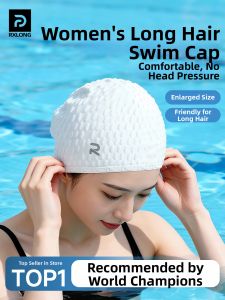 REXUELONG | Waterproof Non-squeezing Long Hair Swim Cap