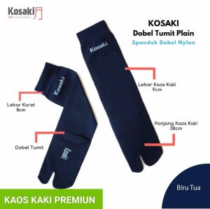 Kaos Kaki Muslimah Kaos Kaki Jempol Kaos Kaki Dobel Tumit KOSAKI Plain L - Biru Tua