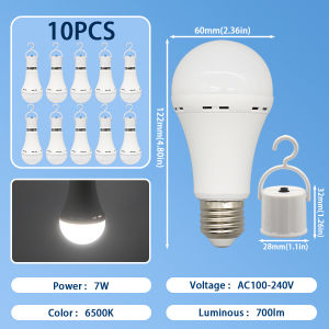 LED Rechargeable Bulb Light E27 7W 1500mAh Emergency Bulb 220V 110V for Home Power Outdoor Camping Failure Porch Garden Lamp