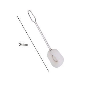 Stainless Steel Long Handle Cup Cleaning Brush Sponge Dishware Stain Removal Wash Cup Brush Replaceable Brush Head Household Tools