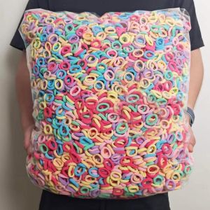 100Pcs/bag Colorful Basic Nylon Ealstic Hair Ties for Girls Ponytail Hold Scrunchie Rubber Band Kid Fashion Hair Accessories