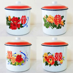Retro Enamel Cup Large Tea Pot Old Style Office Home Use Vintage Mark Cup Old Official Tea Cup Enamel Cylinder Durable Mug