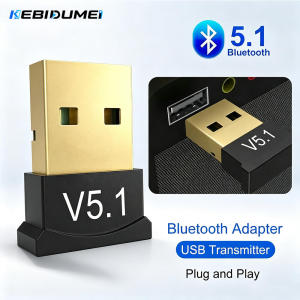 Kebidumei | KEBIDUMEI Mini USB Bluetooth 5.1 Adapter Wireless Dongle Transmitter Receiver Plug And Play For PC Laptop Headphones Mouse