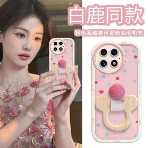 Womens Full Cover Pink Polka Dot Anti-Fall Protective Case for Xiaomi 17Pro Max 15Pro 14 13/12X Redmi Note K80 K70 60E