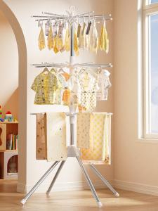 BESS | Multi-functional Foldable Baby Clothes Drying Rack with Sock Hanger