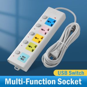 Power Board Socket Line Equipmen Extension Outlet Socket Plug with Switch Usb Cable Power Supply