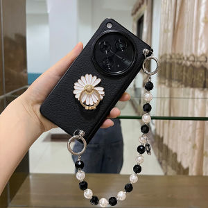 Sang Trọng chất liệu da PU Trường Hợp Đối Với Oppo Find N3 N5 Gấp Với dây đeo tay Vòng đế nam châm vỏ bọc bản lề Ốp áo giáp bảo vệ Nhựa miếng dán film thủy tinh Ốp điện thoại Cho Oppo Find N5 / N3 Phụ Kiện