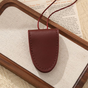 Portable PU Leather Triangle Eyeglasses Pouch with Neck Lanyard Anti-scratch Sunglasses Bag for Travel