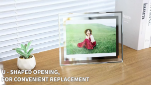 MP00 Crystal Glass Photo Frame Picture and Certificate Elegant Glass Frame for Display 6inch/8inch/A4