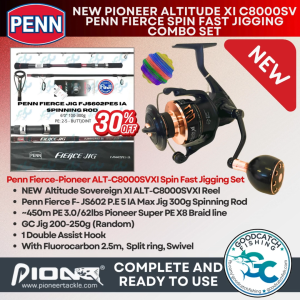 Pioneer Altitude Sovereign - Penn Fierce Fast Spinning Jigging Combo Set