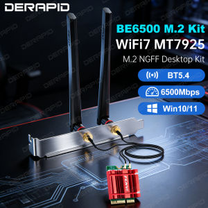 WiFi 7 BE6500 MT7925 Bluetooth 5.4 M.2 NGFF Desktop Network Card BT5.4 802.11be Wireless Adapter for PC NGFF Win10/11
