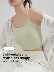 MiiOW | White Ice Silk Strapless Bra Womens Summer 2025 Anti-Sagging Beautiful Back Strap Chest Pad Integrated Underwear Top