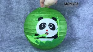 Baby Panda Paper Lantern Crafting Activity DIY Mooncake Festival Decorations (w LED Light n Handle)