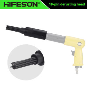 HIFESON 19 needles Air Chisel Hammer Pneumatic Rust Removal Head Air Descaler Needle Tool 19B