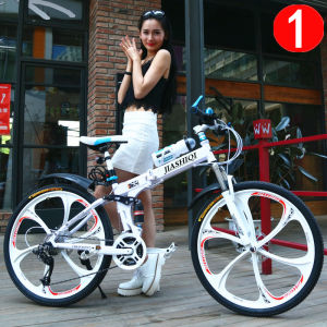 Aluminum Alloy Foldable Bicycle Mountain Bike Inch 27 Speed Double Shock Absorption Adult Men and Women off-Road Variable Speed Racing Bike