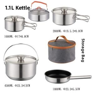 Outdoor Cooking Set Portable Fry and Boil Pans