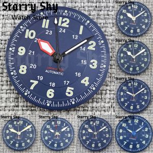 Starry Sky New 29mm Green Word Blue Watch Dial Watch Hands With Luminous Fits NH35/ETA PT5000 Automatic Movement Watch Accessory