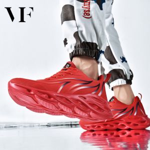 VFASION รองเท้า ลำลอง พิมพ์เปลว ก้นหนา 4 ซม ระบบกระแทกและระบายอากาศ บางส่วนเบาสบาย