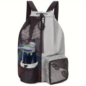 Swimming Bag Mesh Drawstring Backpack Convenient To Carry Beach Diving Backpack Wet Backpack Gym Sports Backpack