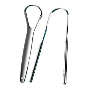 plys | Tongue Cleaner For Bad Breath Freshening Stainless Steel Tongue Scraper