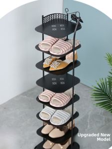 Economic Multi-layer Iron Art Doorway Shoe Rack Space Saving Modern Simple Dust-proof Storage Cabinet for Home Use