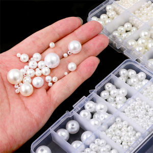800pcs/Box 3-14mm Mixed Size Plastic ABS Imitation Peral Beads Round Loose Spacer Beads For DIY Jewelry Finding Making Bracelet Necklace Earring Accessories