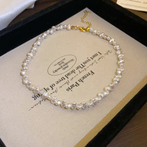Baroque Pearl Necklace for Women Simple Fashion Collarbone Chain White Choker Necklaces Designer Wedding Jewelry Wholesale K-